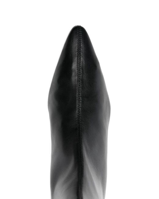 Dear Frances Black Topo Pointed Leather Bootie