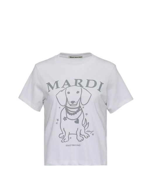 MARDI MERCREDI White Graphic-Print Slim-Fit T-Shirt