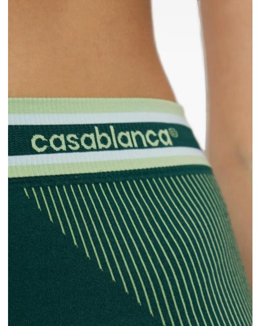 Casablanca Green Logo-Waistband Performance Leggings
