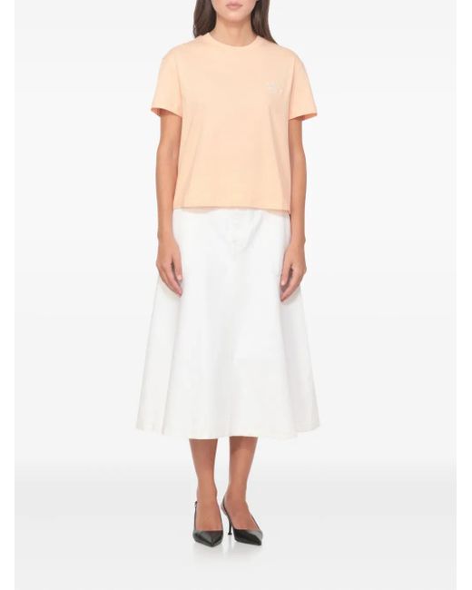 A.P.C. Natural Embroidered-Logo T-Shirt