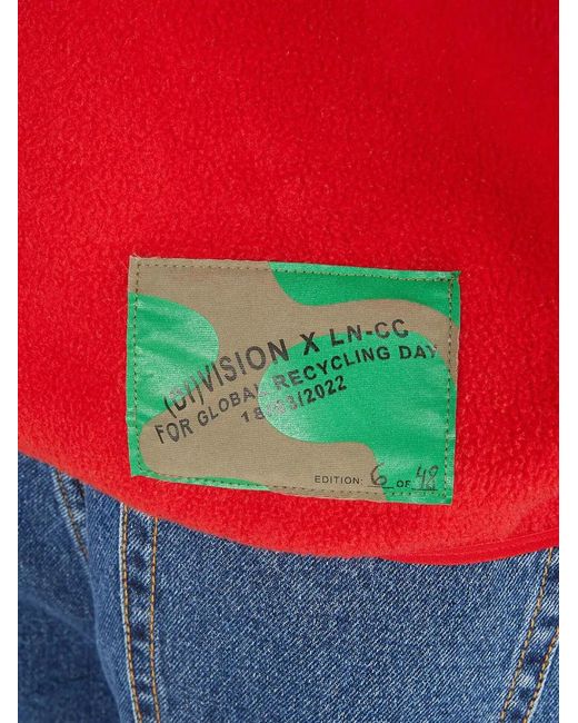 (DI)VISION Red Panelled Fleece Vest for men