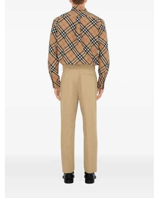 Burberry Natural Relaxed-Fit Check Cotton Poplin Shirt for men