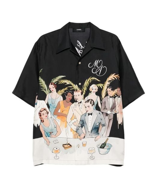 Amiri Multicolor Silk Short-Sleeve Shirt for men