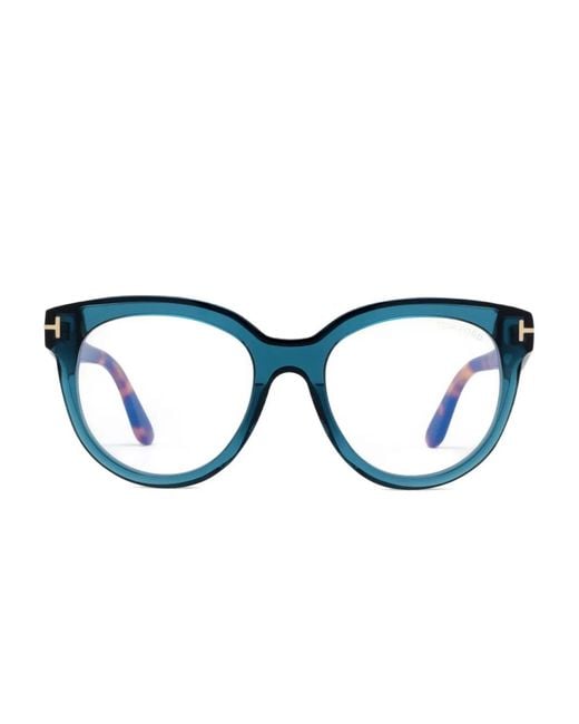 Tom Ford Blue Round-Frame Glasses