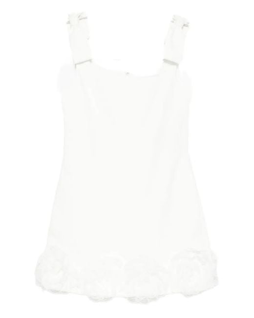 Self-Portrait White Sleeveless Mini Dress