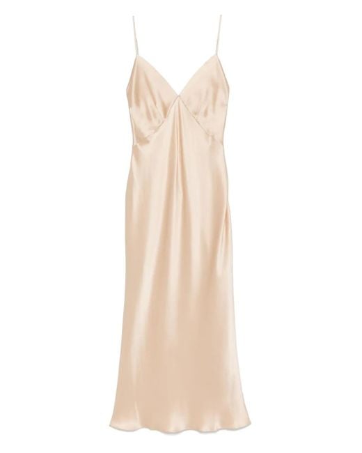 Olivia Von Halle Natural Issa Midi Dress