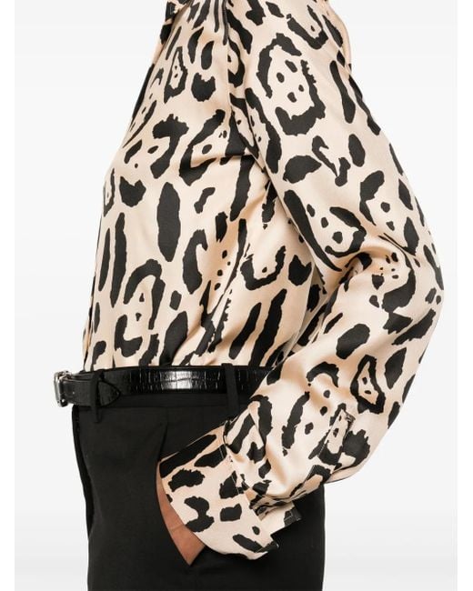 Sportmax Black Armony Silk Shirt With Graphic Print