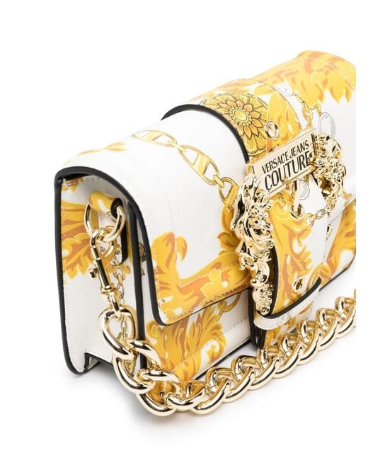 Versace Jeans Couture Metallic Chain Couture-Print Crossbody Bag