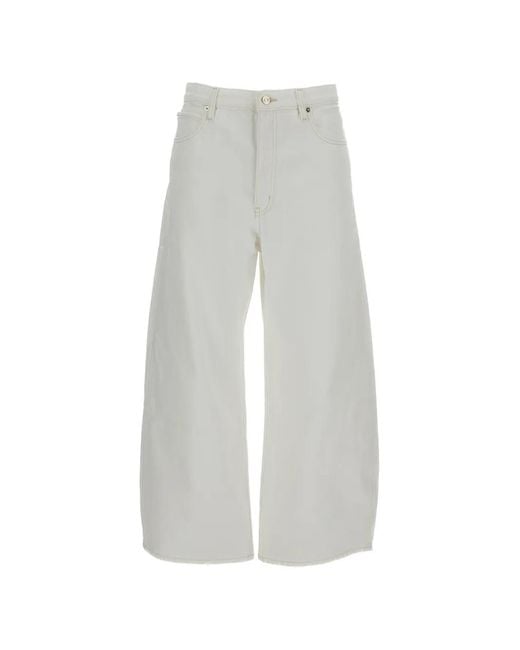 FRAME White The Bow Crop Wide-Leg Jeans