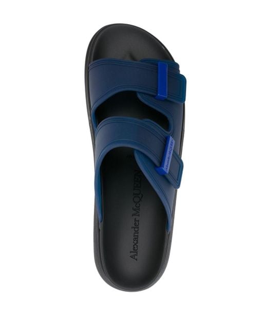 Alexander McQueen Hybrid Slippers Met Logo-reliëf in het Blue voor heren