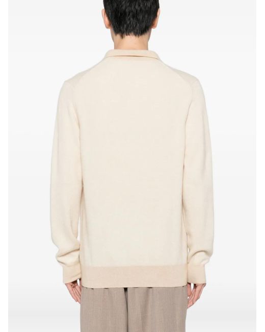 Aurélien Natural Jacquard Polo-Collar Jumper for men