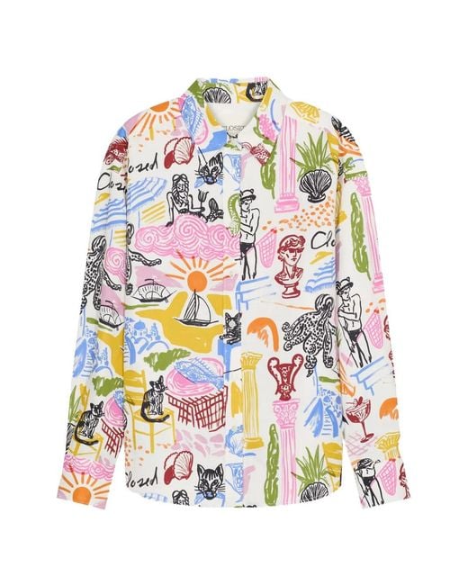 Closed White Oversized Printed Shirt