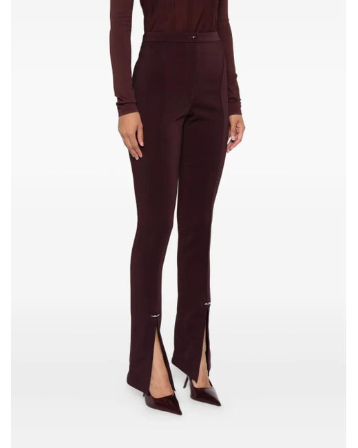 Mugler Red Split-Hem Trousers
