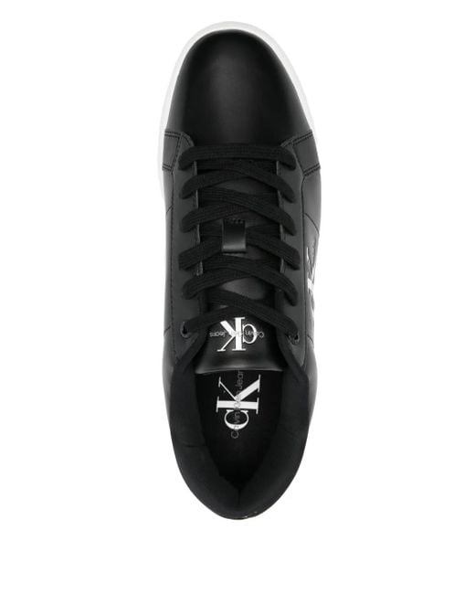 Calvin Klein Black Logo-Debossed Sneakers for men