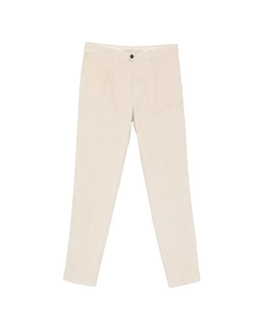 Incotex White Pleated Trousers for men