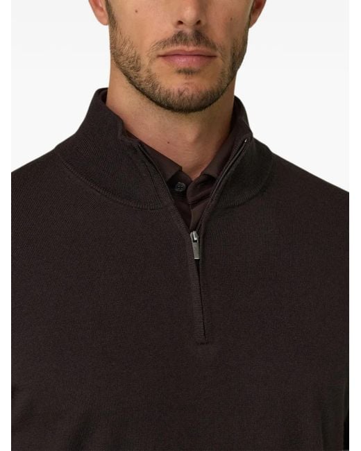 Boggi Black Quarter-Zip Jumper for men