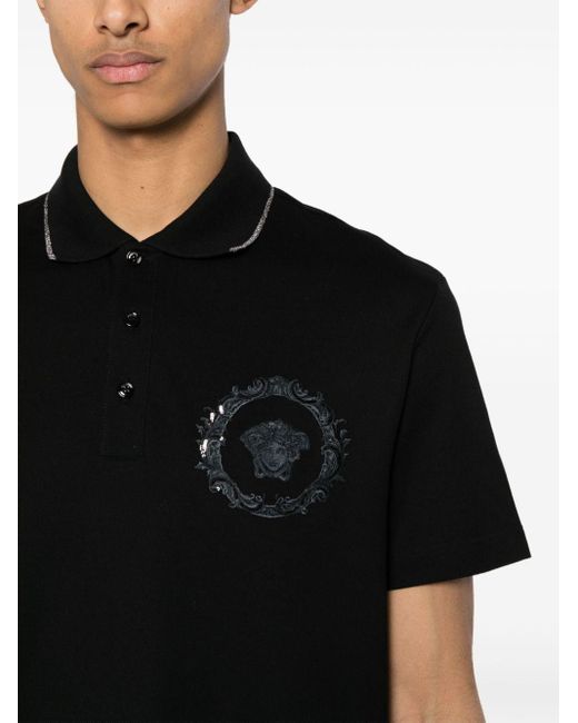 Versace Poloshirt mit Medusa in Black für Herren