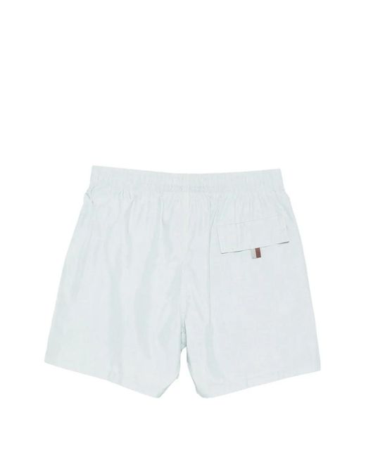 Canali White Drawstring Swim Shorts for men