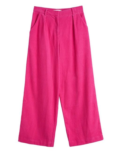 Pantaloni A Coste Con Pieghe di Chinti & Parker in Pink
