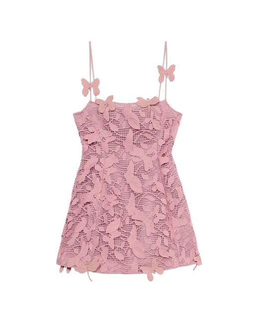 Blumarine Pink Butterfly-Appliqué Mini Dress