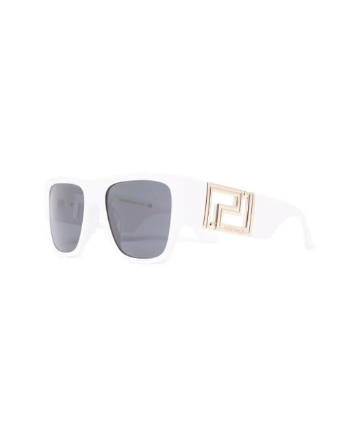 Versace Gray Greca Square-Frame Sunglasses for men
