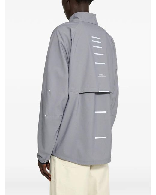 On Shoes Gray Reflective-Stripes Jacket for men