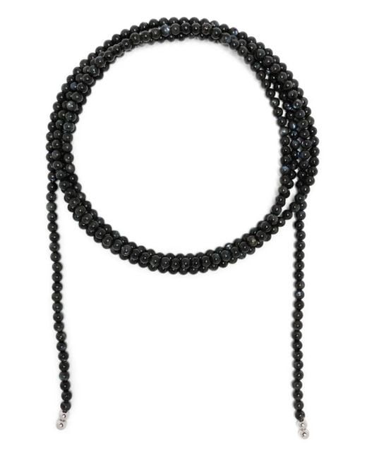 Larvikite bead necklace Tom Wood de color Black