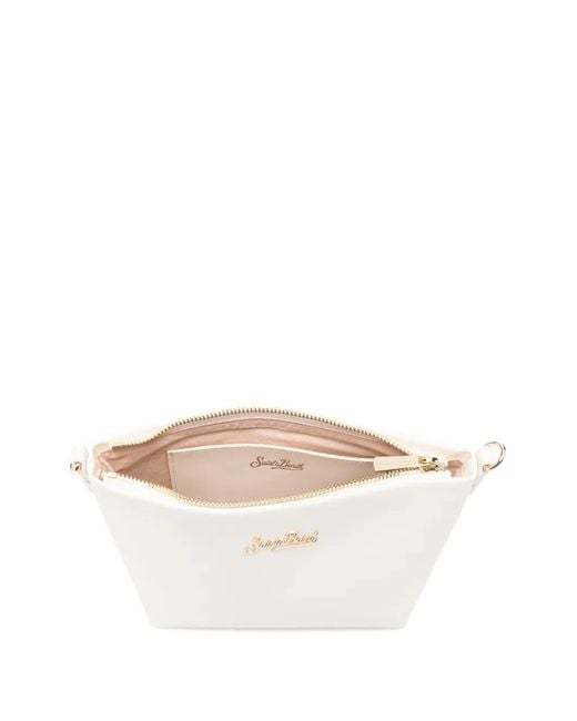 Mc2 Saint Barth White Aline Logo-Plaque Shoulder Bag