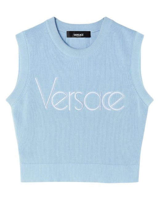 Versace Blue 1978 Re-edition Logo Vest