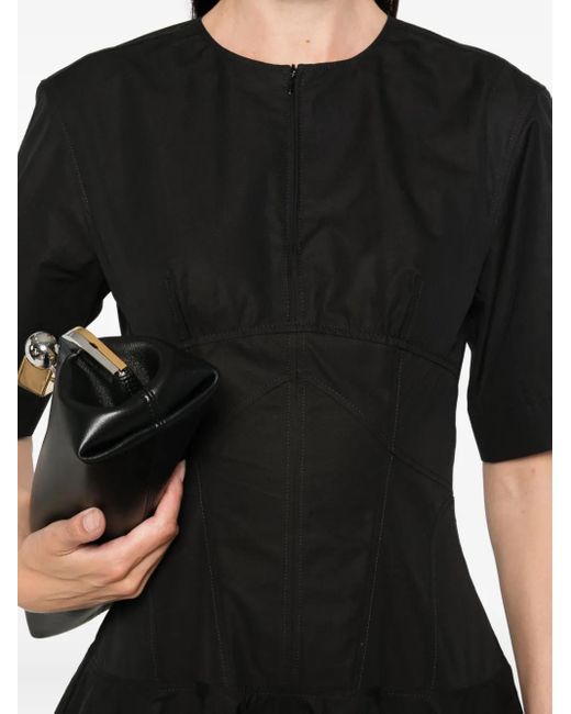 McQueen Black Flared Midi Dress