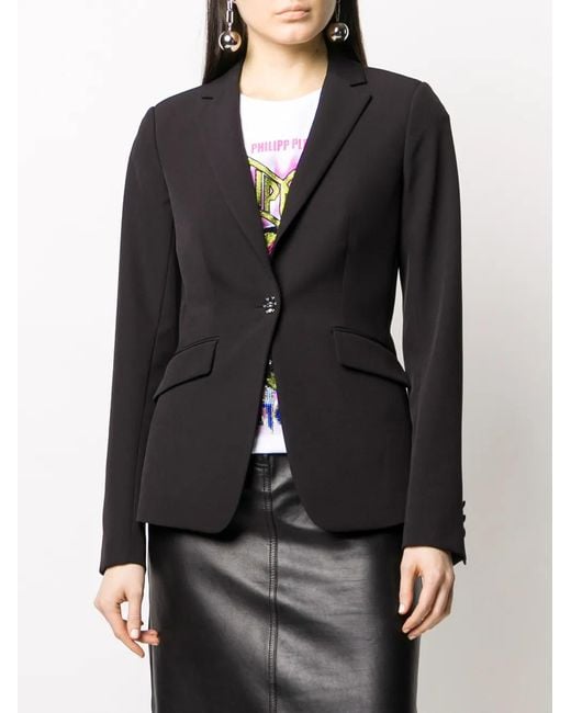 Philipp Plein Black Crystal Skull Embellished Blazer