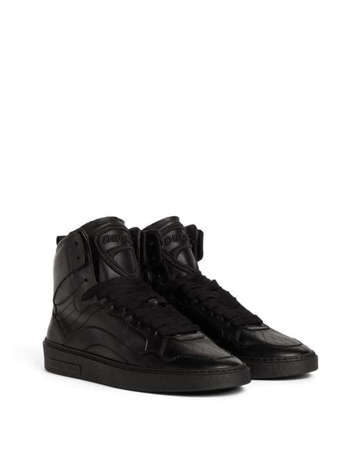 DSquared² Black Leather Sneakers for men