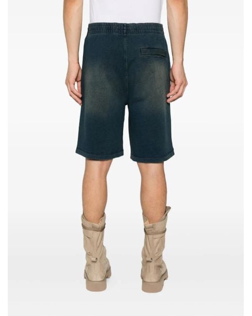 DIESEL Blue Textured Shorts With Pockets for men