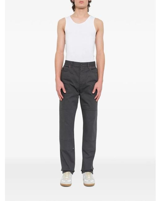 Lanvin Black Panelled Cargo Patch Pants for men