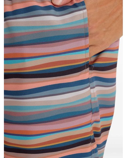 Amir Slama Blue Striped Swim Shorts for men