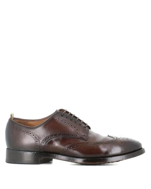 Officine Creative Brown Perforated Leather Shoes for men