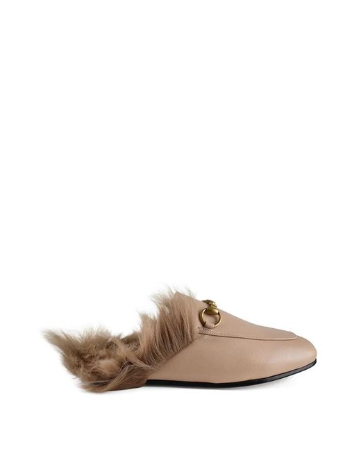 Gucci Natural Princetown Horsebit Mules