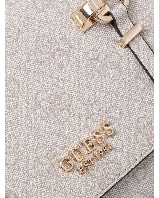 Guess Gray Sac Porté Épaule Leona À Motif Monogrammé
