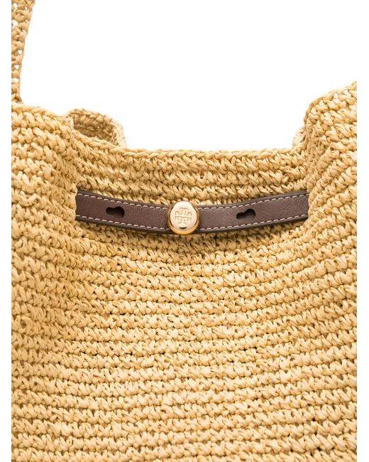 Tory Burch Natural Romy Woven Tote