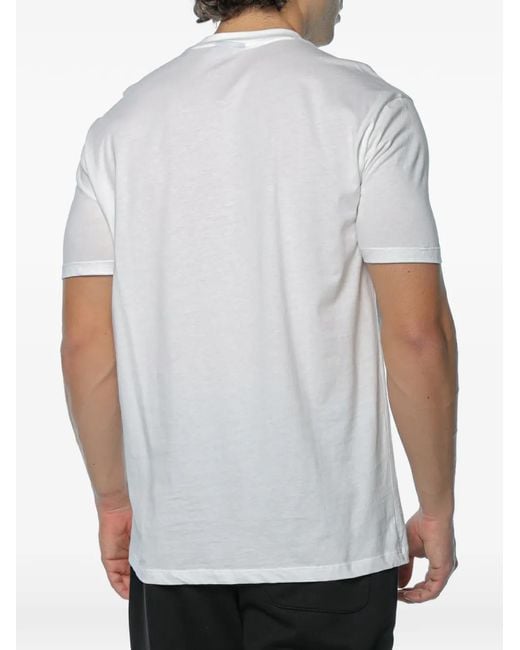 ARMANI EXCHANGE White Logo-Embossed T-Shirt for men