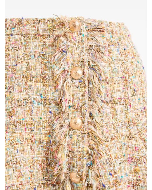 Cinq À Sept Bouclé Rok Met Franje in het Natural