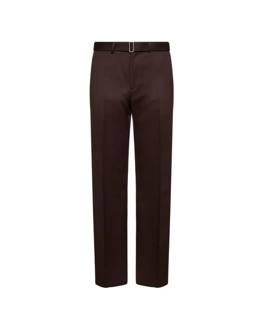 Lardini Brown Belted Pressed-Crease Trousers for men