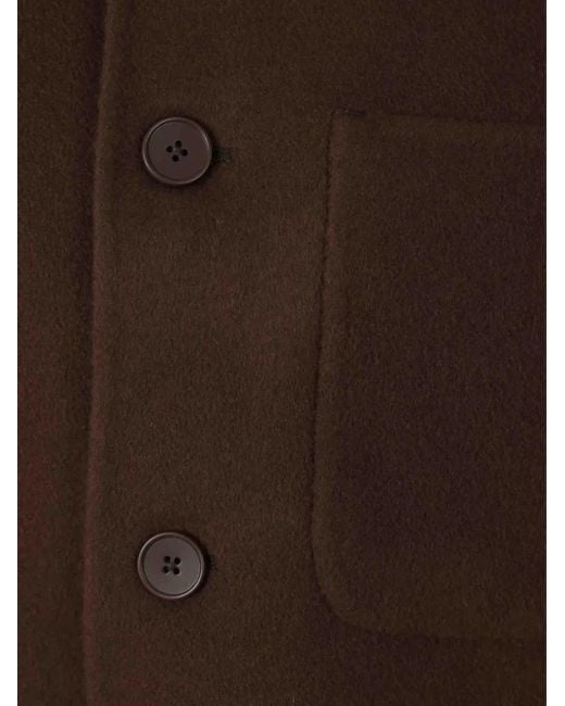 Officine Generale Brown Button-Fastening Patch-Pocket Jacket for men