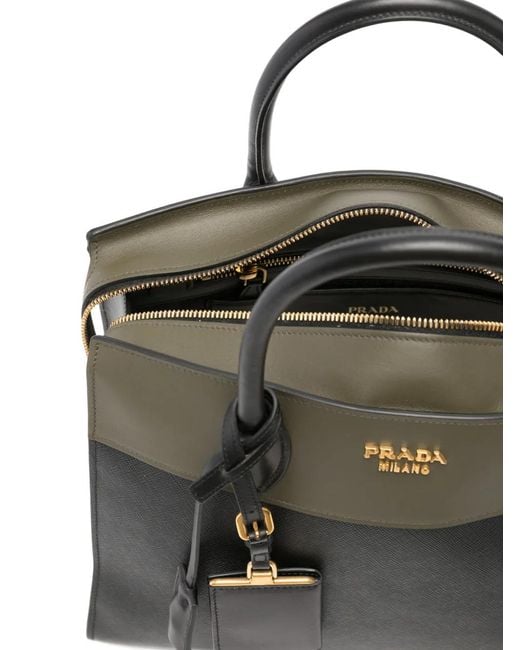 Prada Black Padlock-Detail Shoulder Bag