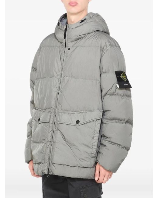 Plumífero con distintivo Compass Stone Island de hombre de color Gray