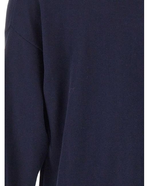 Kangra Blue Cardigan Asymétrique À Col V