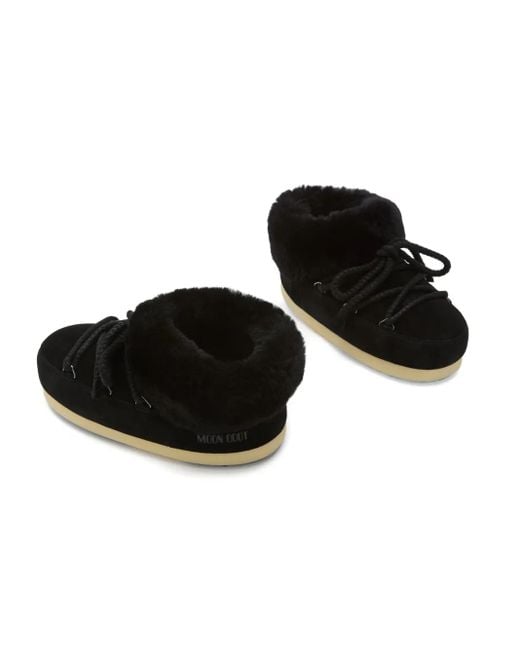 Moon Boot Black Evx Suede Mules