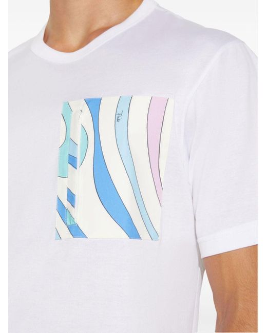 Emilio Pucci White T-Shirt mit Marmo-Print