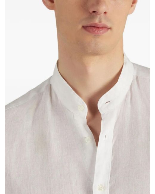 Glanshirt White Band-Collar Shirt for men