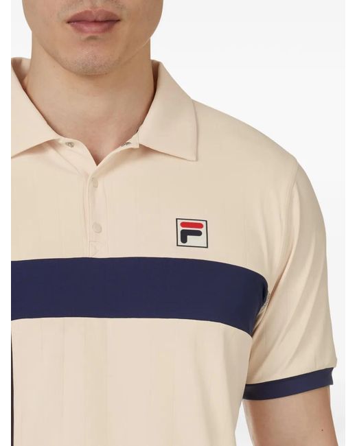 Fila White Pro Tennis Heritage Pin-Stripe Polo Shirt for men